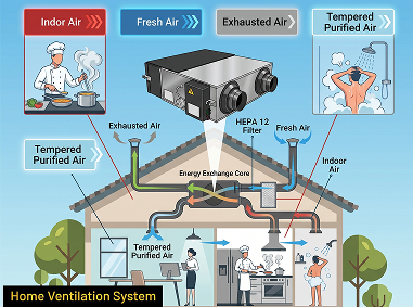 ERV ventilation airflow diagram